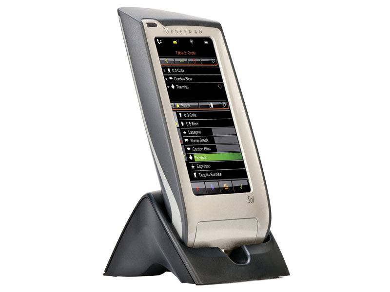 Terminal Portable Orderman Sol+Set Avec Imprimante De Ceinture, Antenne OMB 2, Station De Charge Et étui Cuir - Occasion En état Fonctionnel
