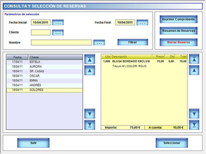BDP-NET Talla y Color. Reservas